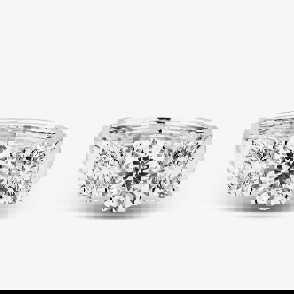 T. H. Baker 9ct White Gold 2.00ct Certified Lab Grown Brilliant Cut Diamond Three Stone Ring LGR5026-200