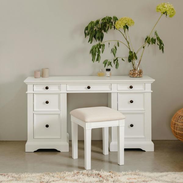 Statement Furniture Gainsborough Pedestal Dressing Table with 7 Drawers