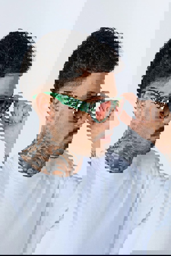 SVNX Chunky Aviator Sunglasses in Bright Green