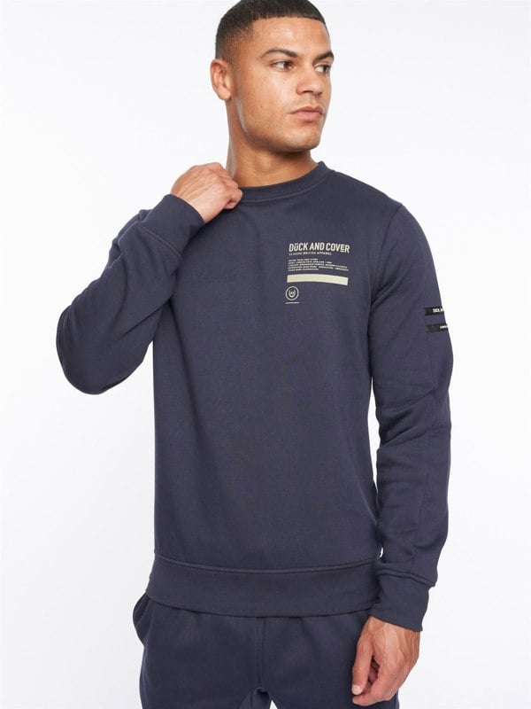 Duck and Cover Jennerkins Crew Sweat Navy