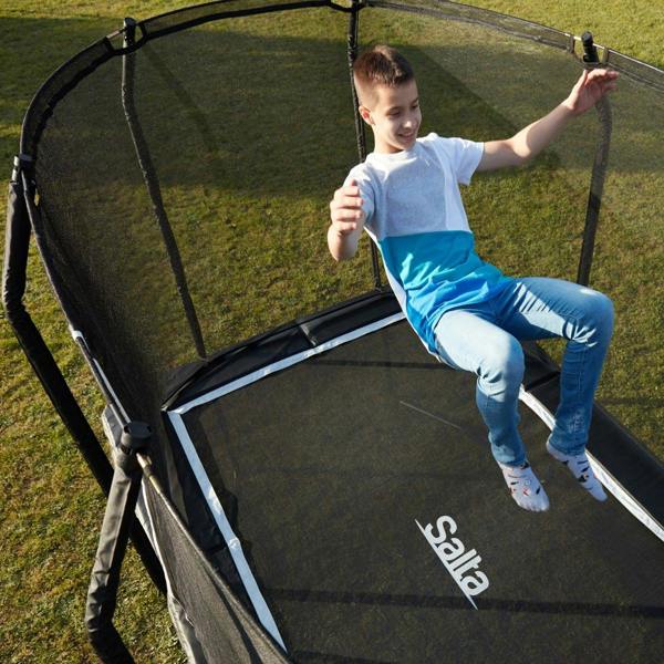 13ft x 8ft Salta Black Rectangular Premium Edition Trampoline with Enclosure