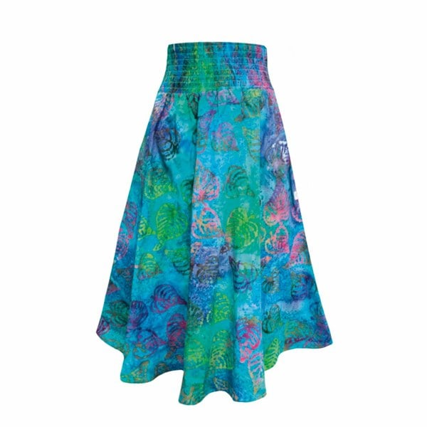 Frock Tales Orchid Midi Skirt With Pockets In Waterside Print