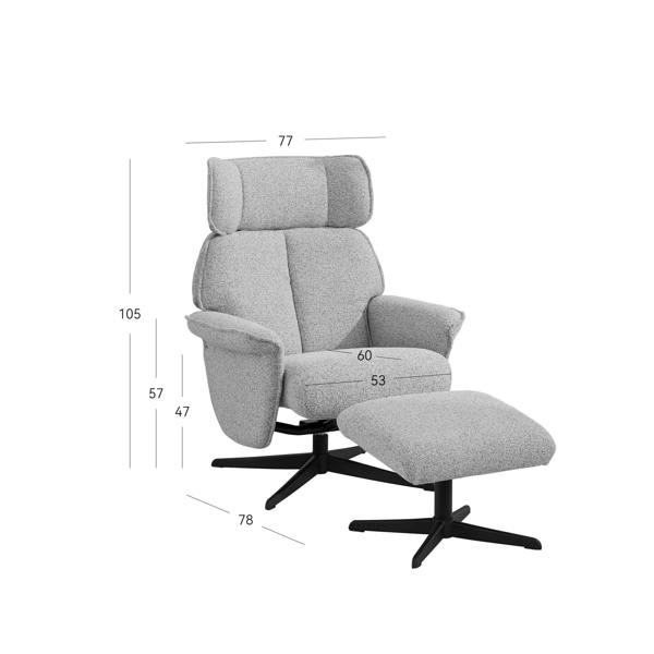 Oldbury Swivel Chair with Footstool