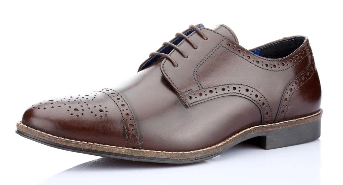 Thomas Crick Red Tape Crick Claydon Mens Leather Lace Up Brogue Formal Shoes