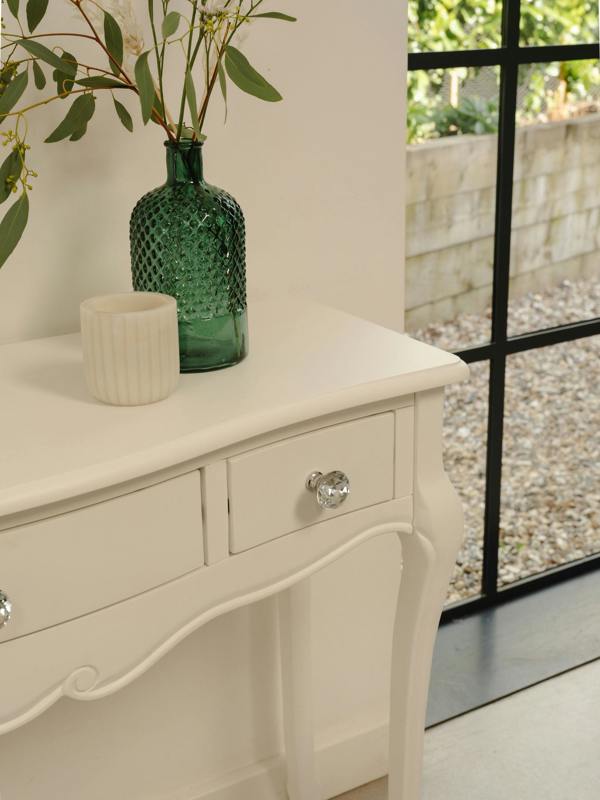 Statement Furniture Juliette French Dressing Table with Drawers and Crystal Handles