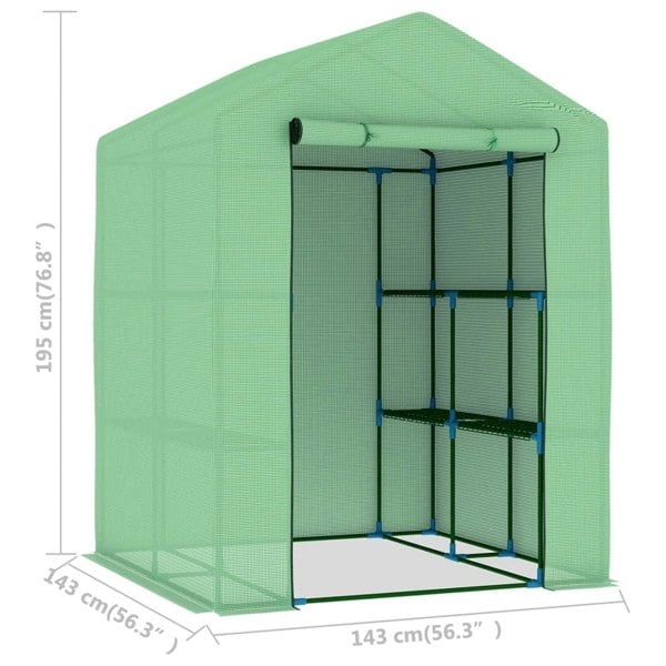 Berkfield Greenhouse with Shelves Steel 143x143x195 cm