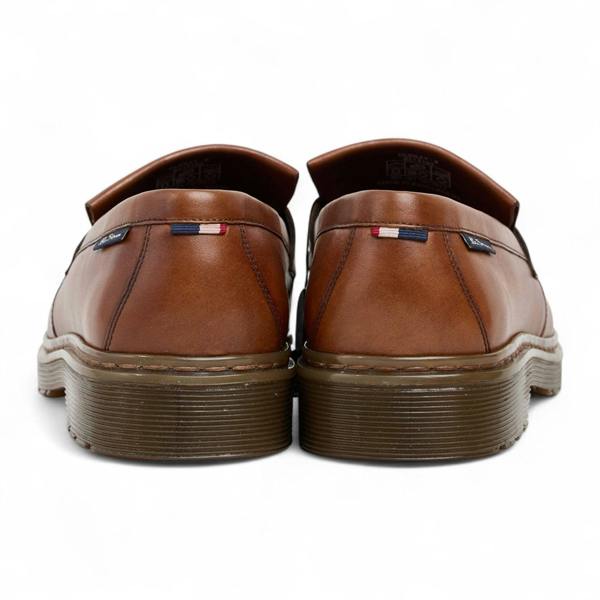 Ben Sherman Men's Tan Brown Leather Tassel Loafer Shoes - Dudley