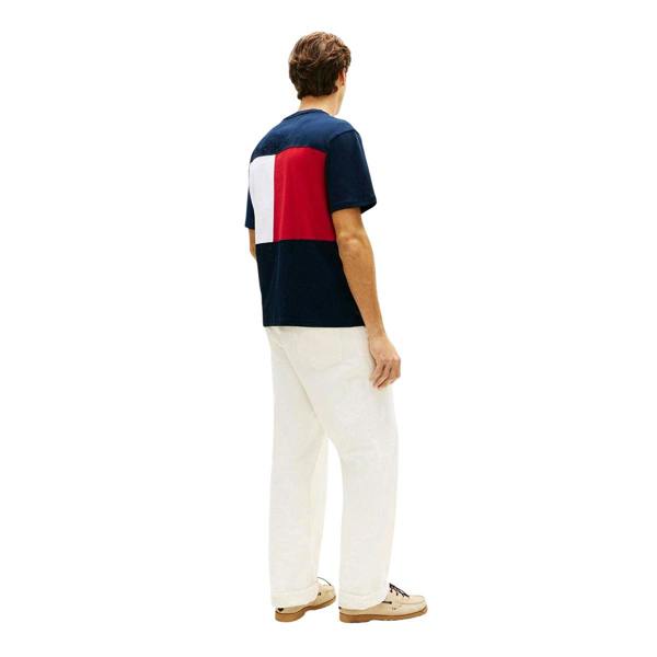 Tommy Hilfiger Mens Flag Jersey Embroidered T-Shirt - Navy - 