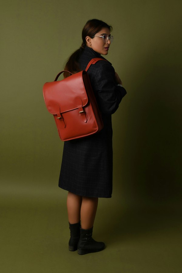 Penny Leather Backpack- Red - DÖTCH CLUB