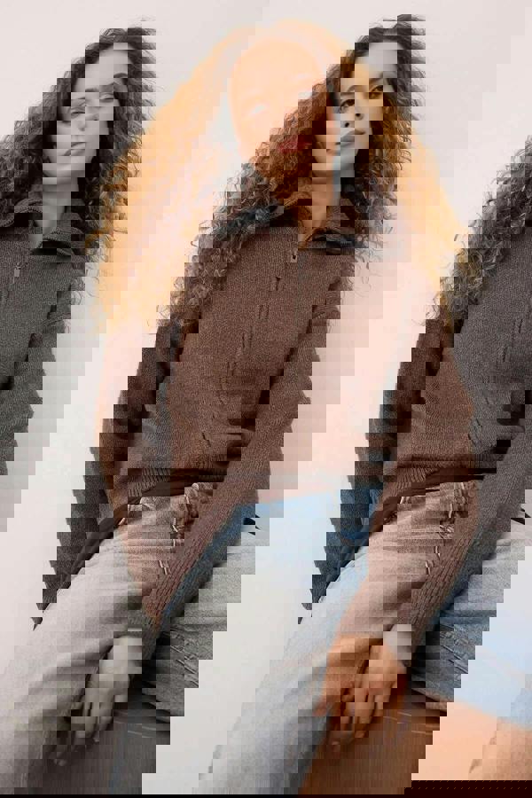 WOVCOR Soft Textured Oversize Knit Cardigan with Zipper