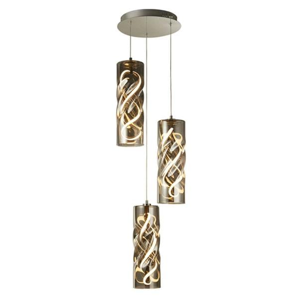 Pagazzi Lighting Demeter 3 Light Smoked Glass LED Cluster Ceiling Pendant