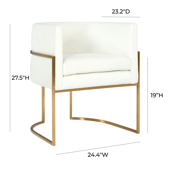 Furniture Edit Giselle Cream Velvet Dining Chair Gold Leg