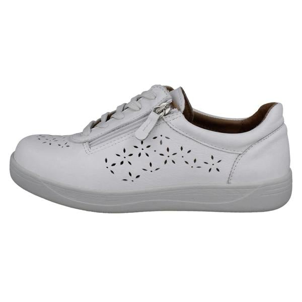 DB Shoes Ladies DB Shoes Floral Cut Out Leather Trainers Kaunas