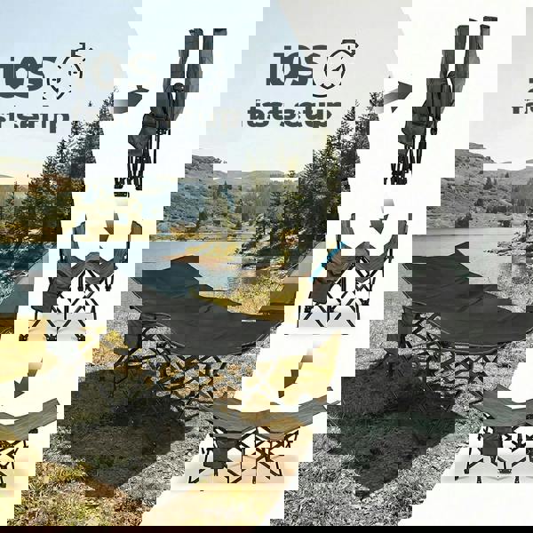 Levede Camping Cot Heavy Duty Travel Folding Camping Bed with Mattress Portable