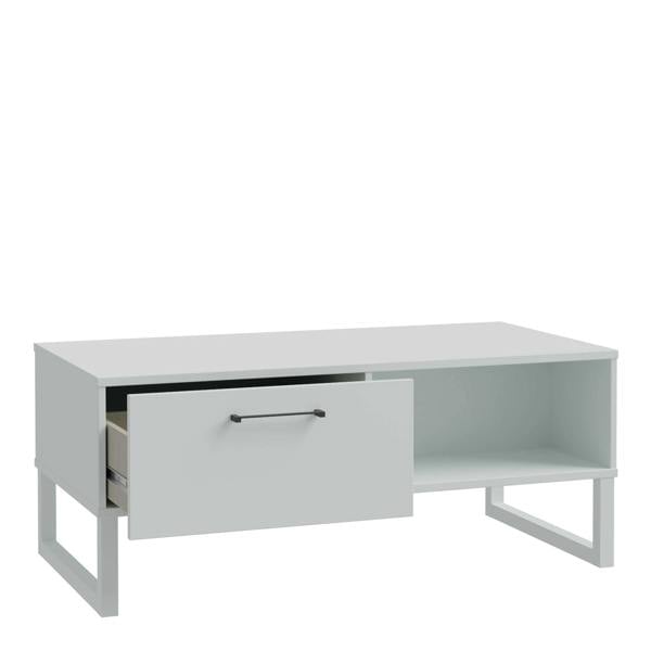 Wyld Haus Onyx Light Grey 1 Drawer Coffee Table Open Shelf