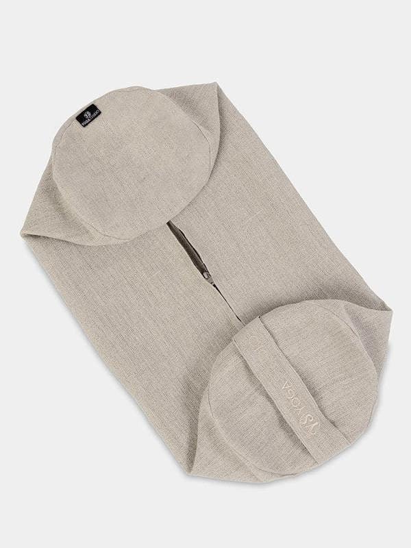 Yoga Studio Replacement Round Lotus Linen Bolster Outer Cushion Cover