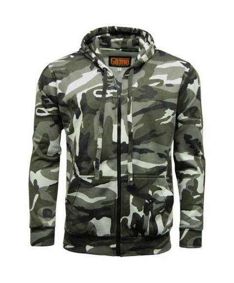 Game Camouflage Zip Hoodie - urban camo zip hoodie for countryside and farm work