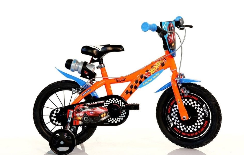 Dino Bikes Dino Hot Wheels 12inch Kids Bike with Stabilisers - Orange