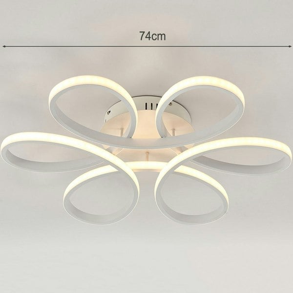 Floral 6 Rings Modern LED Ceiling Light Dimmable with Remote Control Ceiling Light Living and Home W 74 x L 74 cm 