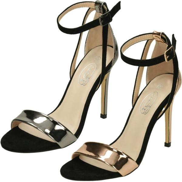 Spot On Ladies Spot On High Heel Ankle Strap Sandals