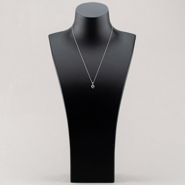 T. H. Baker 9ct White Gold Aquamarine Heart Pendant Necklace RJP04866