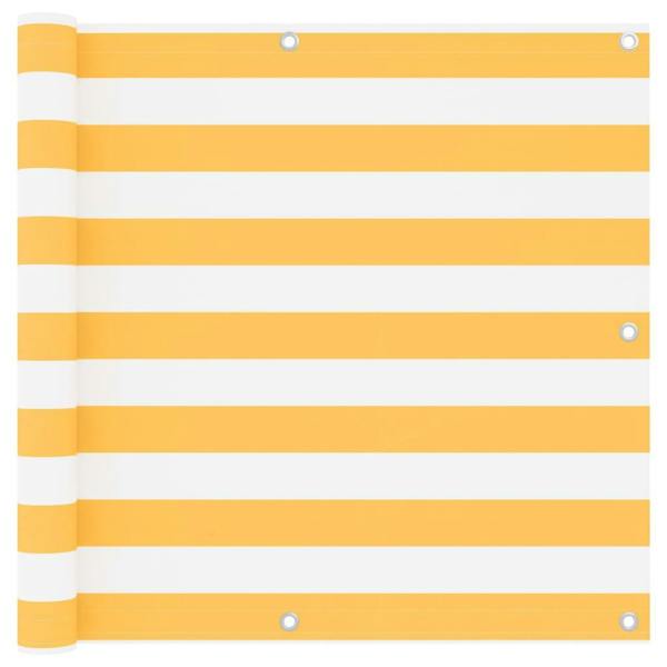 Berkfield Balcony Screen White and Yellow 90x500 cm Oxford Fabric