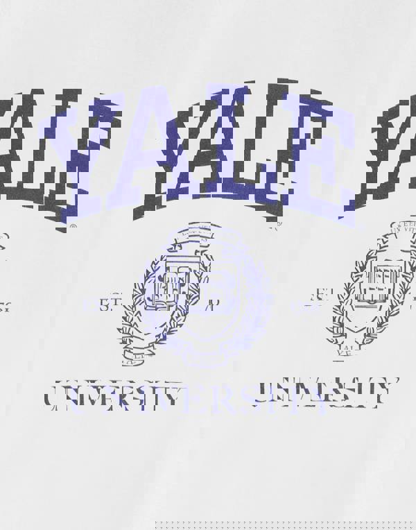 Yale Unisex White Crest Logo Short Sleeved T-Shirt