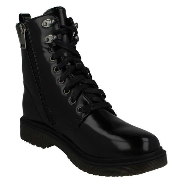 Spot On Ladies Spot On Lace Up Boots F51026