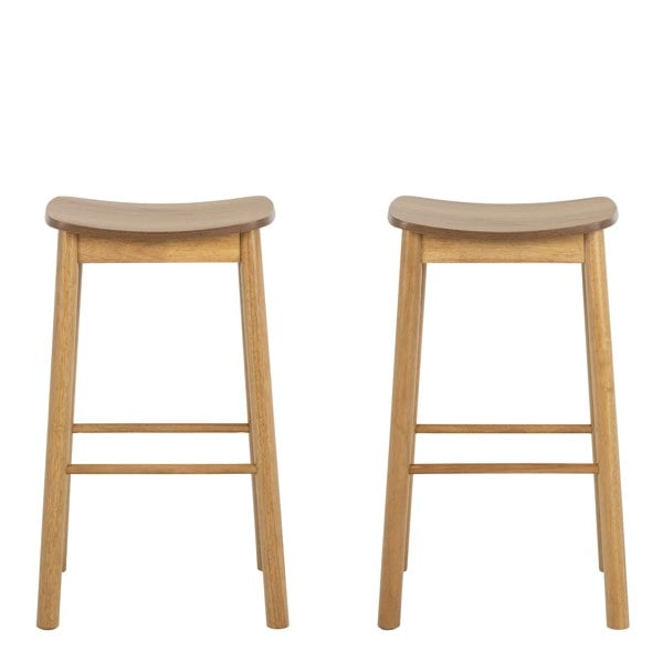 Furniture To Go Barlow Bar Stool Without Back in Matt Oak Set of 2