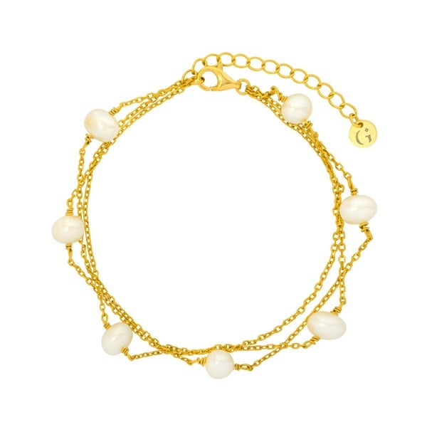 Gold Trip Layered Pearl Satellite Bracelet