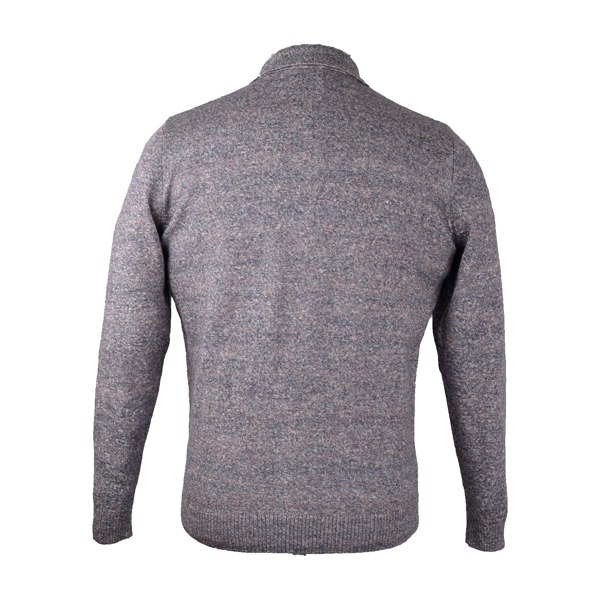 David WeJ Jayden Wool Polo Jumper - Grey Pink