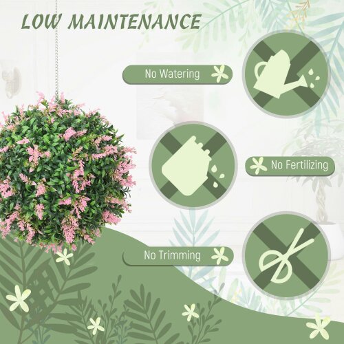 Wyld Haus Rari Set Of 2 UV Resistant Artificial Topiary Ball Plants In Pink