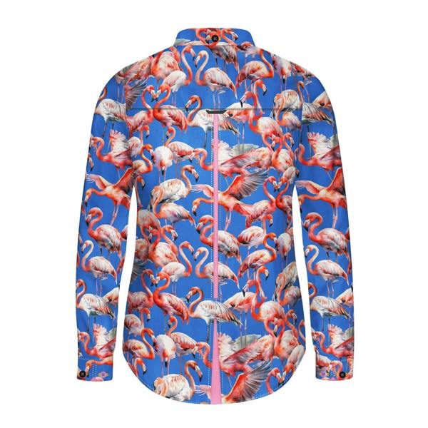 FLAMBOYANCE OF FLAMINGOS  WOMENS  PRINT SHIRT - Premium Men's Patterned Shirt by Claudio Lugli | Bold Design, Tailored Fit, Best Printed Shirts