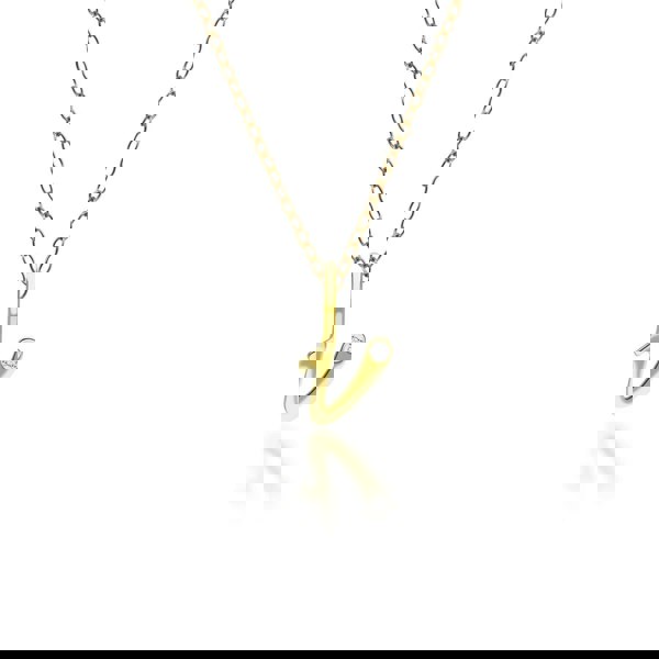 191P0793019 Alphabet Letter V Diamond pendant in 9ct Yellow Gold Front