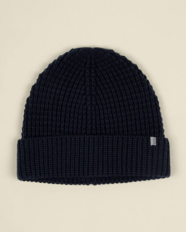 Larsson & Co Haldan – Navy Waffle Knit Beanie & Scarf Set