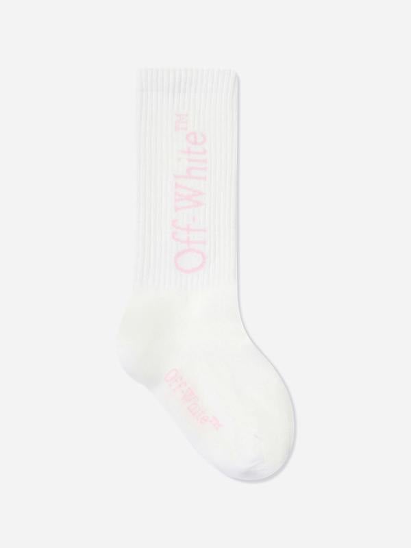 Off-White Girls Bookish Long Socks in White