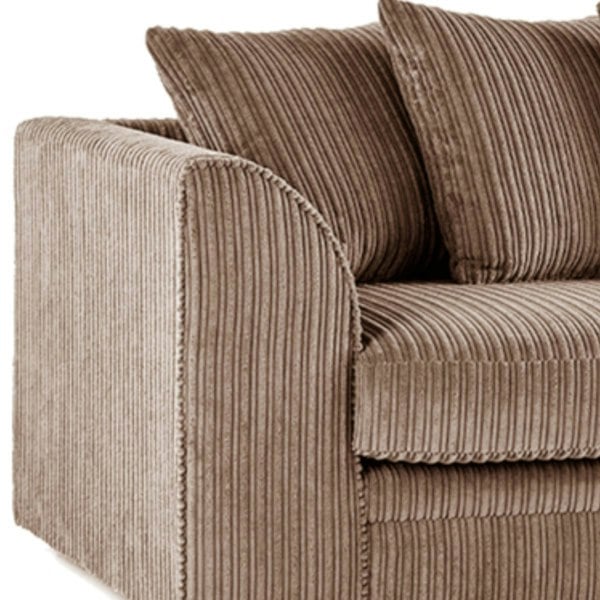 Luxor Full Cord Fabric 4 Seater Corner Sofa Scatter Back - 3