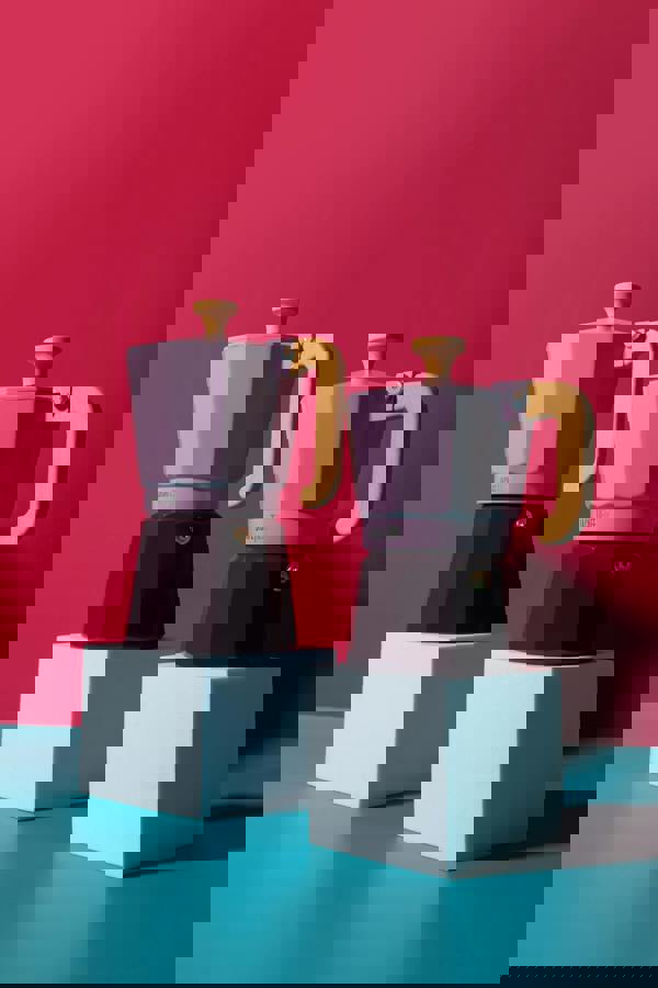 La Cafetière 'Venice' 3 Cup Espresso Maker, 2-Tone Purple, Wooden Handle 150ml