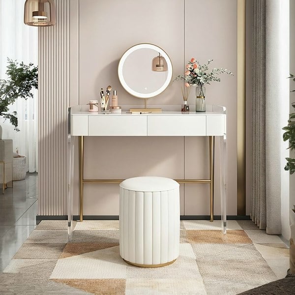Elfriede Dressing Table, White-Rit Concept-Rit Concept