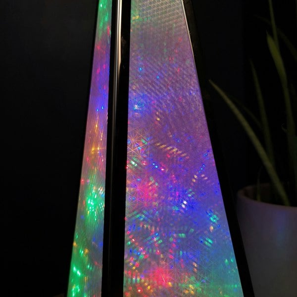 Samuel Alexander Premier Christmas 45cm Holographic Pyramid with Multi Colour LED Lights