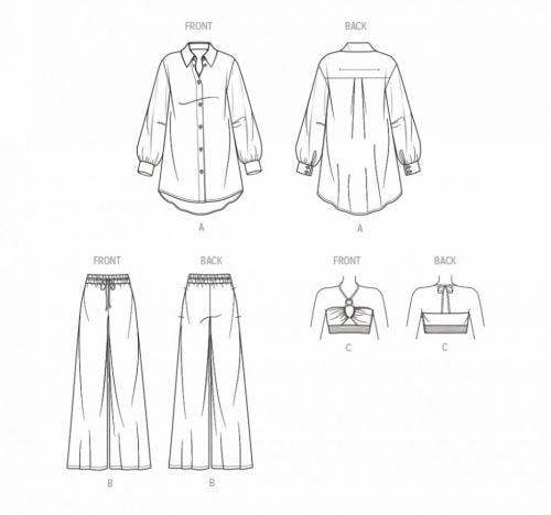 Simplicity Sewing Pattern 9756, Tops, Skirts, Trousers for Women, AA (10-12-14-16-18) - Intermediate