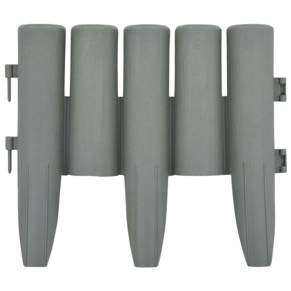 Berkfield Lawn Edgings 36 pcs Grey 10 m PP