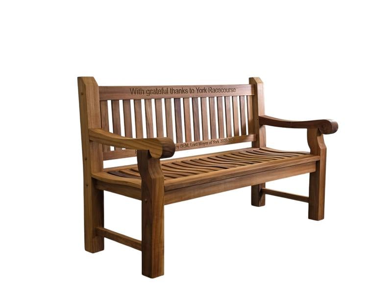 Memorials Direct Premium Chunky Teak Memorial Bench, Add Your Personal Engraving
