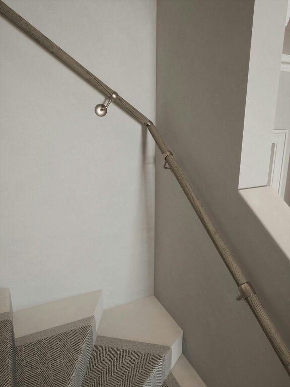 Handrails Direct Wappenbury Grey Straight Flight Handrail