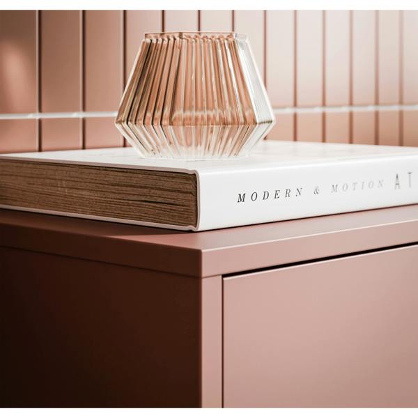 Furniture To Go Alice Springs Shoe Cabinet with 3 Doors Push-to-Open in Terracotta