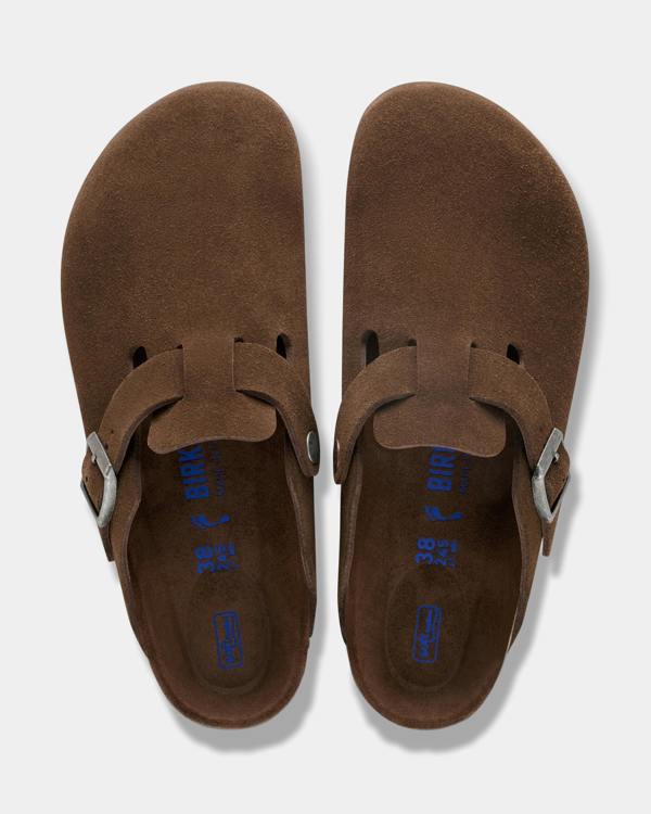 Birkenstock Boston Tonal Footbed Suede Leather Womens Clogs - Carafe Tonal FB | CHO | Designer Womens Clogs