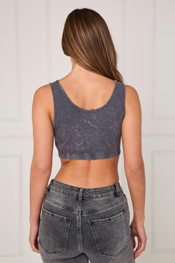 Ribbed Scoop Neck Crop Top