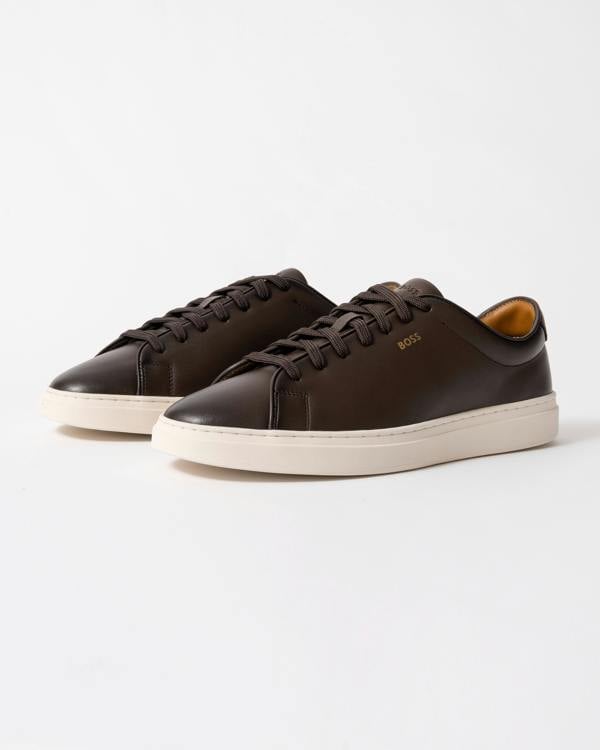 BOSS Orange Kieran_Tenn_butb Mens Trainers in Dark Brown 201