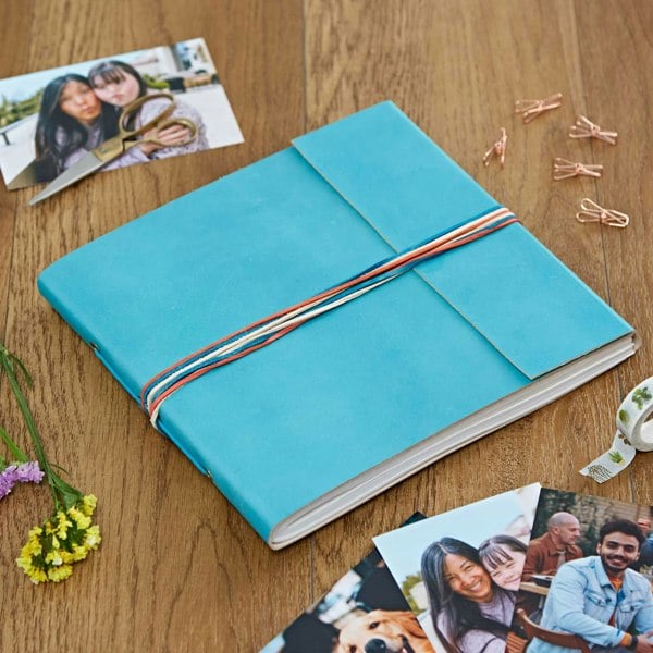 Paper High Large Coloured Distressed Leather 3-String Photo Album