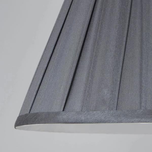 Lighting Collection TAPER PLEAT SILK SHADE 30CM CHARCOAL